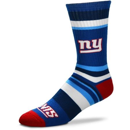 Crew Tri Blend - New York Giants For Bare Feet Rainbow Stripe Tri-Blend Crew Socks - L