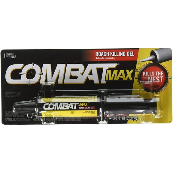 Combat Max Roach Killing Gel for Indoor and Outdoor Use, 1 Syringe, 2.1 Ounces