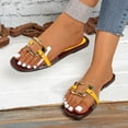 thumbnail image 5 of Roncen Women's Clear Flat Sandals Dressy Cute Sparkly Summer Vacation Slide Shoes, 5 of 7