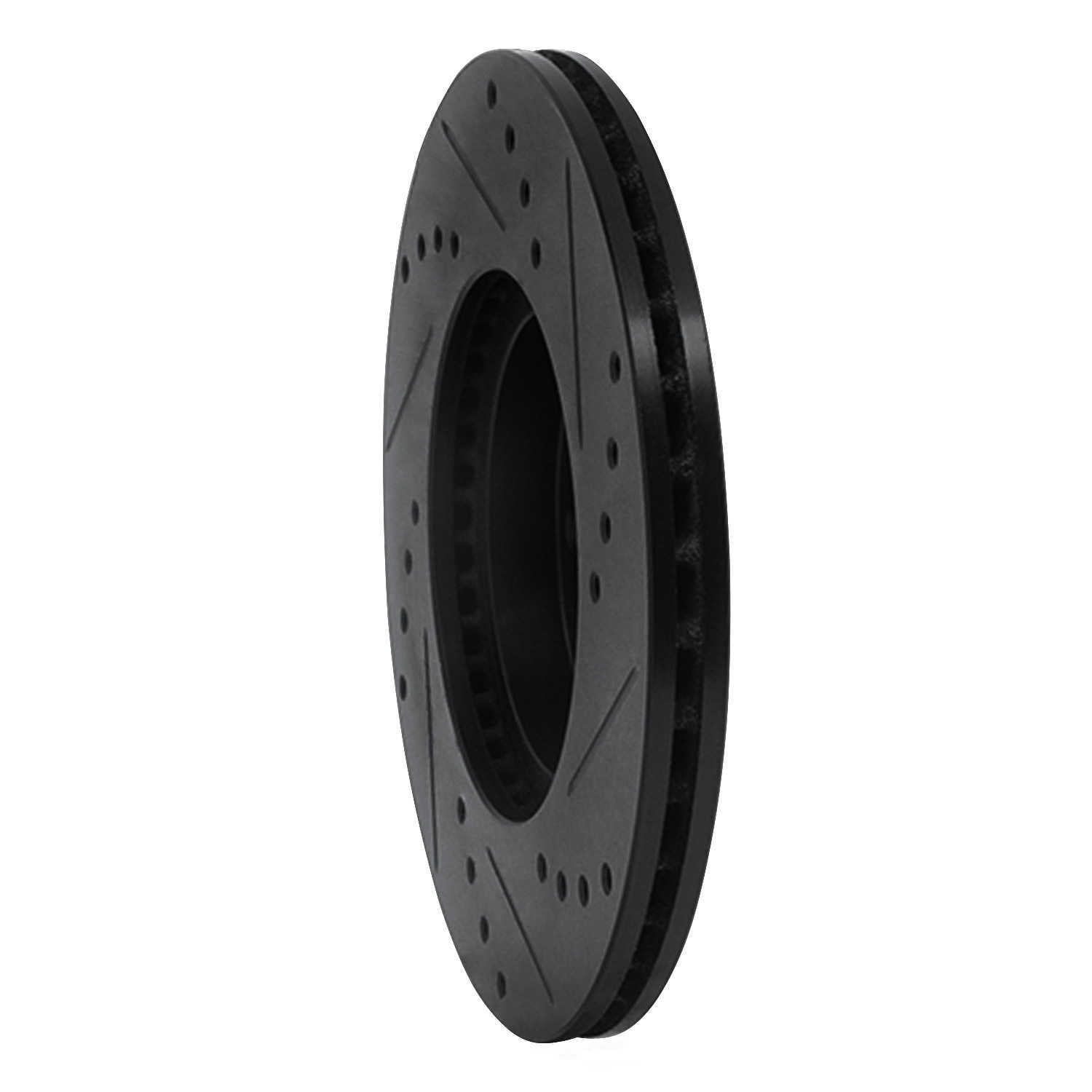 Dynamic Friction Company 633-76020L DFC Brake Rotor - Drilled And Slotted - Black