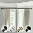 thumbnail image 2 of Domovina Arya 13/16" Corner Window Double Curtain Rod-Color:Cocoa,Size:120"-170", 2 of 2