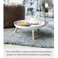 thumbnail image 4 of Yamazaki Home Countertop Pedestal Tray, White, Steel + Wood, Supports 3.3 pounds, Minimal Assembly, 4 of 7