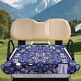 thumbnail image 3 of XYZCANDO Blue Mandala 2 Passenger Golf Cart Seat Cover | Terry Cloth Non-Slip With 4 Pockets, Washable Universal Protector, 3 of 8
