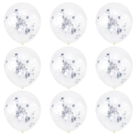 Party Balloons, Clear Silver Glitter 12" Balloons, Thick Durable Latex Confetti Balloons for Birthday Party Decor