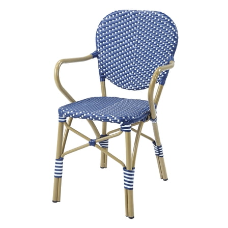 Hjem Aluminum Patio Armchairs, Blue, Set of 2