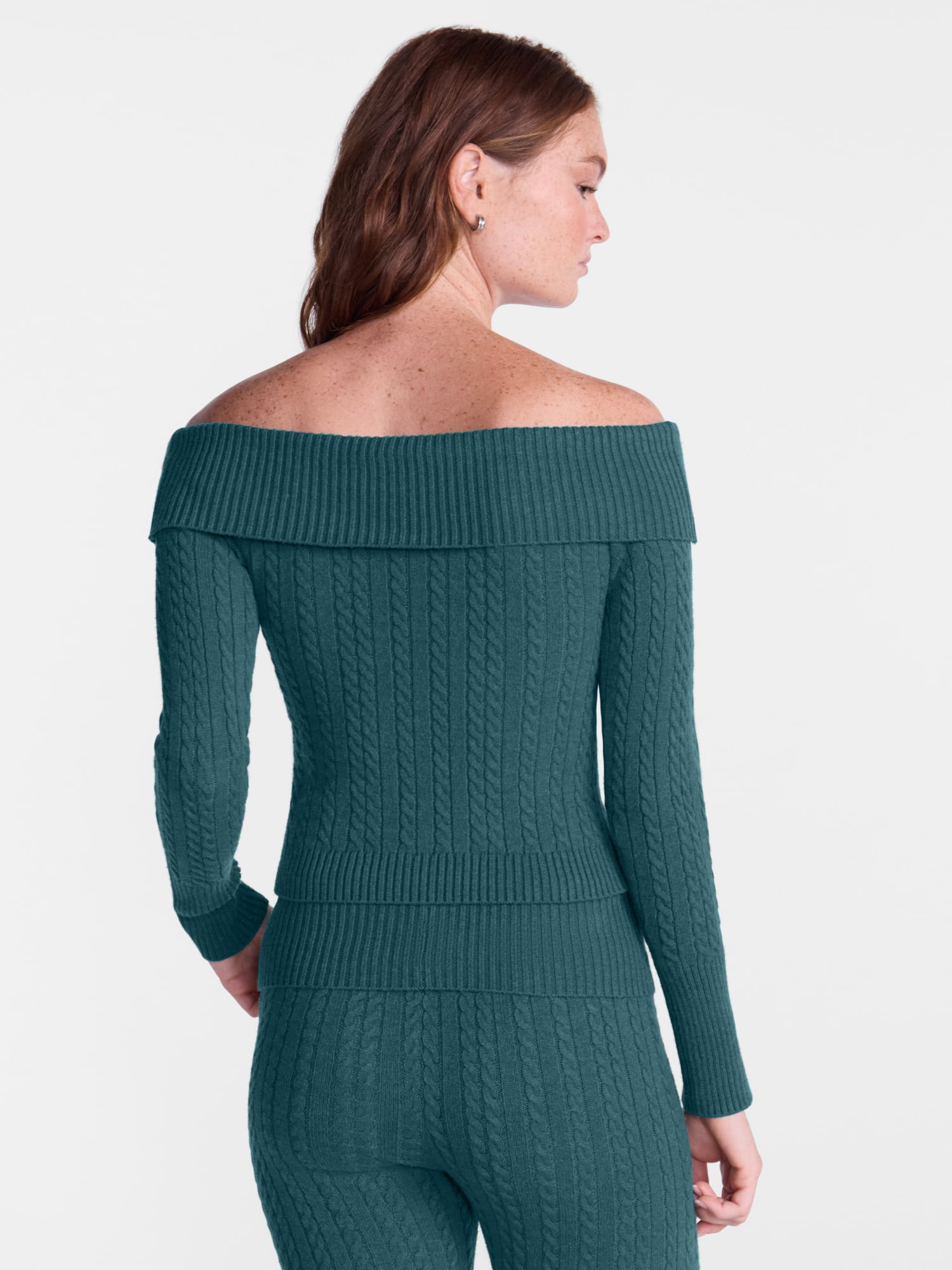 No Boundaries Cable Knit Off The Shoulder Sweater, Women's XXS-XXL