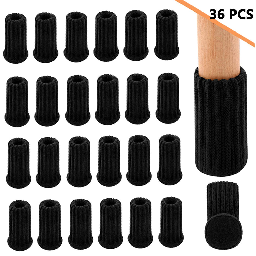 Furniture Sleeve Cover Fit Round and Square Chair Leg Socks 36PCS Best Wood Floor Protectors Felt Pads Prevent Noise Table Feet Guards Anti-Scratch Fabric Caps High Elastic Knitted Socks Saver
