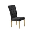 thumbnail image 4 of Contemporary 7-Piece Dining Set, Faux Marble Top Dining Table with Velvet Tufted Dining Chairs, Gold Metal Legs, Black, 4 of 4
