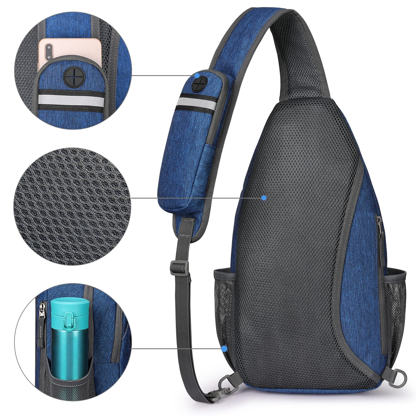 G4Free Sling Bag RFID Blocking Sling Backpack Crossbody Chest Bag Daypack for Hiking Travel