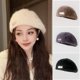thumbnail image 2 of Gorro de invierno Retro de color sólido, gorro de felpa cálido para mujer, cálido para otoño e invierno, 2 of 4