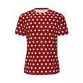 thumbnail image 5 of White Polka Dot Running T-Shirt Dark Red Trending T-Shirts Man Aesthetic Tee Shirt Summer, 5 of 5