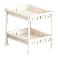 thumbnail image 6 of 2 Tier Storage Organizer Plastic Shelving Unit, Ventilated Small Shelves, Multi-Purpose Kitchen Rack Countertop Snack Rack Storage Shelving for Bathroom Window Household Supplies, White by XSAOP, 6 of 6