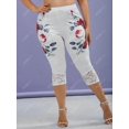thumbnail image 2 of Tallas de encaje de encaje más placas de rosa plagones recortados Rosegal Leggings de talla grande, 2 of 5