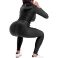 thumbnail image 3 of MixMatchy Women's Solid Scrunch Butt Active Leggings Zip Up Jacket Set Workout Yoga Outfit, 3 of 5