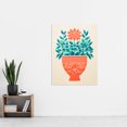 thumbnail image 2 of Ornate Coral Flower Pot Flowers Simple Bold Artwork Screen Print Vintage Extra Large XL Wall Art Poster Print, 2 of 5