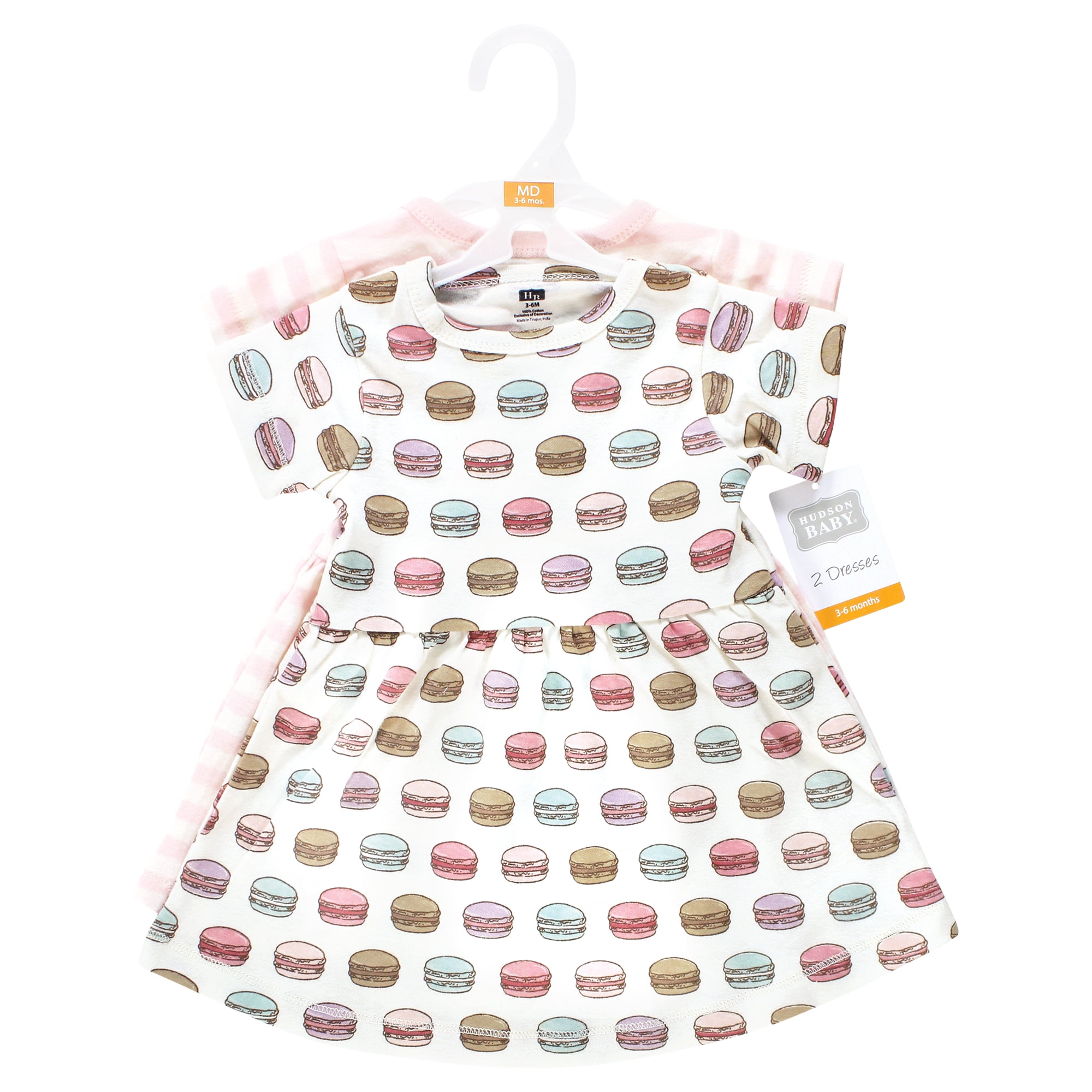 Hudson Baby Girls Cotton Dresses, Macarons, 18-24 Months