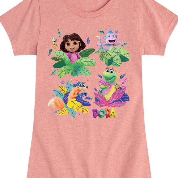 Dora The Explorer - Swiper, Isa, And Boots - Toddler And Youth Girls Fitted Short Sleeve Graphic T-Shirt