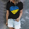 thumbnail image 2 of Outfmvch t shirts for women Fashion Casual Short Sleeve Ukraine Print T Shirt womens tops shirts for women Black, 2 of 6