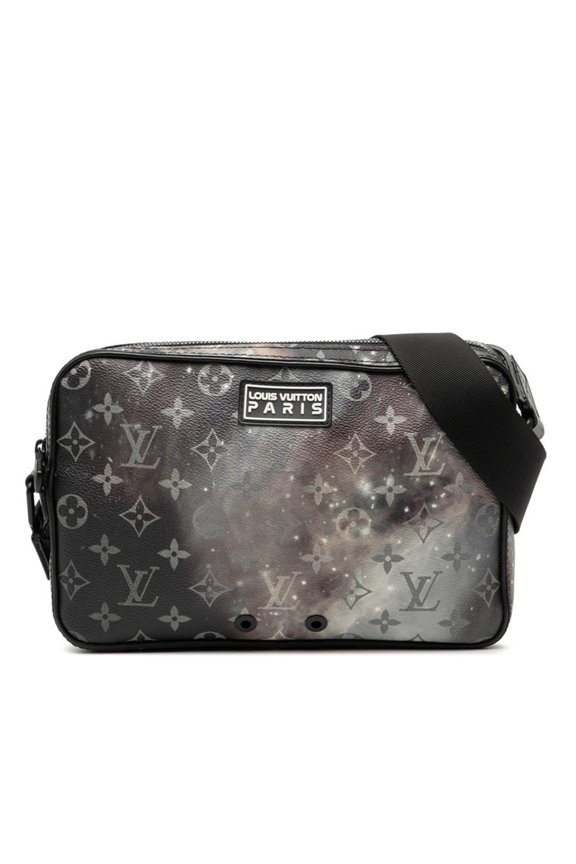 Pre-Owned Louis Vuitton Monogram Galaxy Alpha Messenger Crossbody Shoulder Bag M44165 Black...