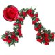 thumbnail image 1 of Paquete de 2 plantas de flores de vid de rosas falsas, guirnaldas de rosas colgantes de flores artificiales de rosas rojas de 2,2 metros de largo para el hogar y el Hotel Sincero Electrónica, 1 of 5