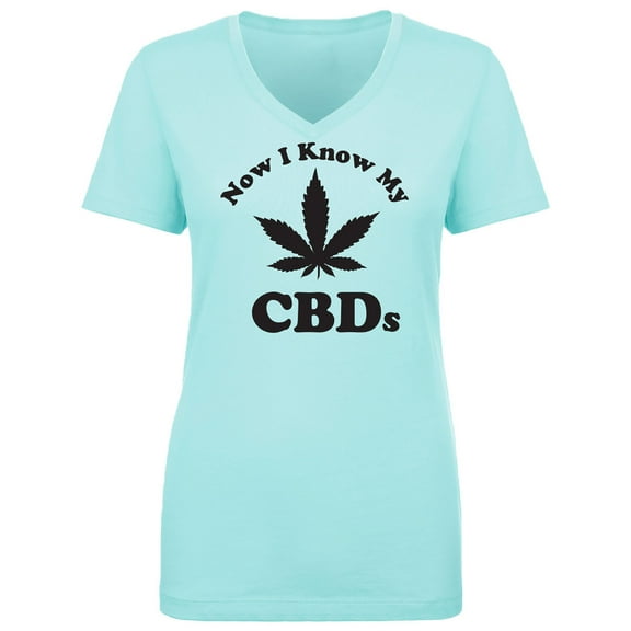 Now I Know My CBDs Womens V-Neck T-Shirt