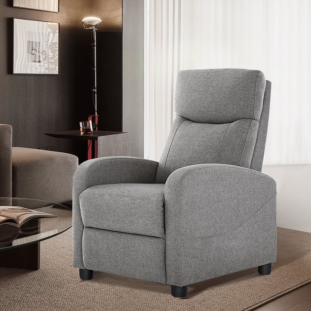 EDX Massage Recliner Chair, Small Recliner Sofa Chair with Padded Seat and Massage Backrest for Home Theater Living Room, Grey