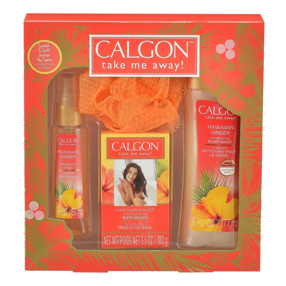 Calgon Hawaiian Ginger Bath & Body Gift Set, 4 Pieces