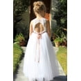 thumbnail image 5 of Ekidsbridal Girl Baptism Flower Girl Dress - White Tulle Keyhole Bak A-Line with Sequin Sash 178mh-A (Size: 2-12), 5 of 5