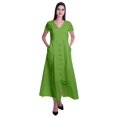 thumbnail image 1 of Moomaya Robe Longue Maxi pour Femmes à Manches Courtes, Robe Formelle/décontractée avec Poches P-TTG, 1 of 6