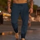 thumbnail image 1 of Pantalones largos para hombre, de color liso, con cordón, informales, de moda, largos, para hombre, 1 of 6
