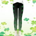 thumbnail image 5 of Tisuna Girls St Patricks Day Leggings Child Cartoon Print Elastic Waist Tight Leg Yoga Pants Fashion Stretchy Little Girls Play Holiday Festive Outfits Green1 Size 18-24 Months, 5 of 6