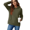 thumbnail image 5 of Textilo Womens Hoodies Long Sleeve Hooded Sweatshirts with Pocket Solid Color Sweaters Pullover Y2k Fall Winter 2026 Comfy Casual Clothes,Camouflage Green 3XL, 5 of 6