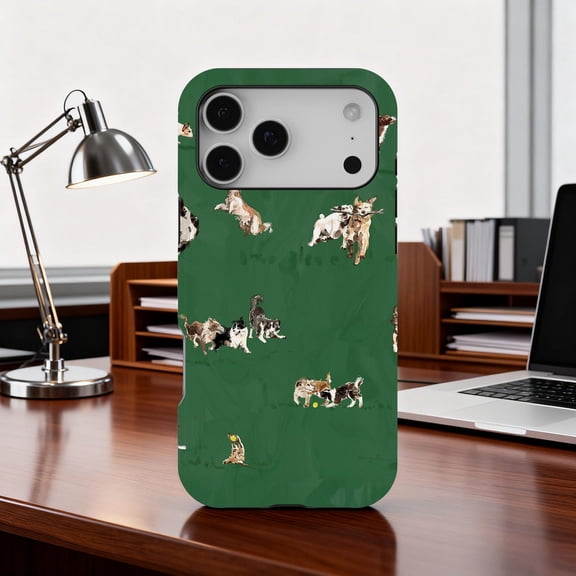 Playful Pups Watercolor Art Dog Lover Gift Phone Case 17 16 15 14 13 12 11 Pro Max