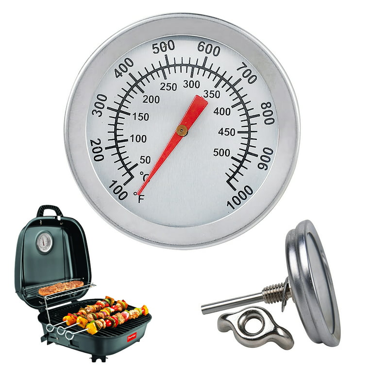 Outdoor BBQ Smoking Thermometer Temp Gauge Grill Smoker Pit Thermostat 