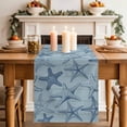 thumbnail image 2 of Table Runner 108 Inches Long for Kitchen Dining, Navy Blue Starfish Dresser Scarf Farmhouse, Dining Table Decorations for Wedding/Parties, Coastal Ocean Summer Sea Nautical 13 x 108 In, 2 of 8