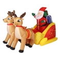 thumbnail image 2 of Inflatable Santa Sleigh Decoration Polyester Luminous with Powerful Fan Christmas Santa and Reindeer for Party AU Plug 100-240v, 2 of 5