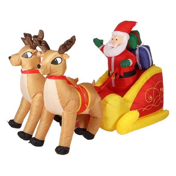 Santa Sleigh Decoration, Powerful Fan Inflatable Santa And Sleigh Easy To Store With Water Bag For Festival EU Plug 220-240V,US Plug 100-240v,UK Plug 100-240v,AU Plug 100-240v