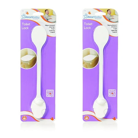 Dreambaby Toilet Lock Toilet Seat Lid Strong Adhesive Baby Safety L123 White, 2-Pack