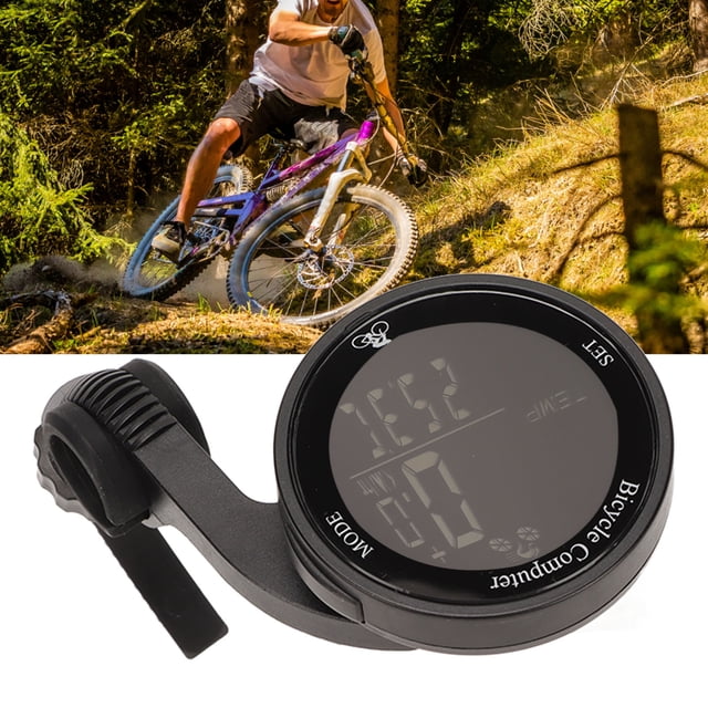 Cycling Bike Computer, Clear Handwriting Wireless Bike Computer Thermometer for Road Bikes Black Background White Character