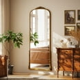 thumbnail image 2 of ‌Auromir‌ 28"x69" Antique Full Length Arched Mirror Traditional Baroque Floor Vintage Mirror,Gold, 2 of 6