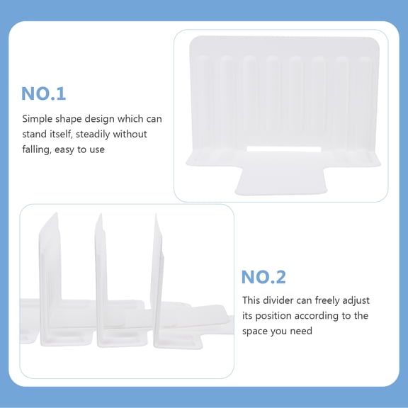 Milisten 4pcs Plastic Fridge Divider Space Organizer Kitchen Food Separator White
