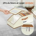thumbnail image 4 of Aokeyee Hat Boxs for Baseball Caps - 2PCS Hat Organizer for Closet Stackable Storage with Clear Window Lid, Breathable Fabric (Beige&Brown), 4 of 6