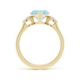 thumbnail image 2 of ANGARA Natural 1.4 ct Aquamarine and Diamond Three Stone Engagement Ring in 14K Yellow Gold for Women (Size-8mm) | March Birthstone, Anniversary, Jewelry Gift for Women | Natural Aquamarine Ring, 2 of 9