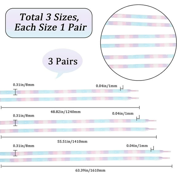 3 Sizes Plum Flat Shoelaces Gradient Color Polyester Shoelaces Paisley Print Tie Dye Designer Shoestrings with Plastic Aglets Shoe Laces for Sneakers Running Shoes Boots