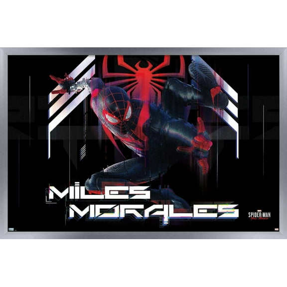 Marvel's Spider-Man: Miles Morales - Action Wall Poster, 22.375" x 34", Framed