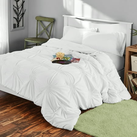 Mainstays Microfiber Full Or Queen Circle Ruched Solid Comforter