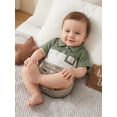thumbnail image 6 of Cenuakty Baby Boy Summer Romper Fashionable Contrast Color Striped Short Sleeve Turn Down Collar Jumpsuit, 6 of 9