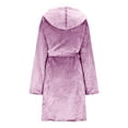 thumbnail image 5 of Ailaofu Women Hooded Fleece Robe, Short Plush Robes for Womens With Hood Soft Warm Spa Bathrobe, 5 of 6