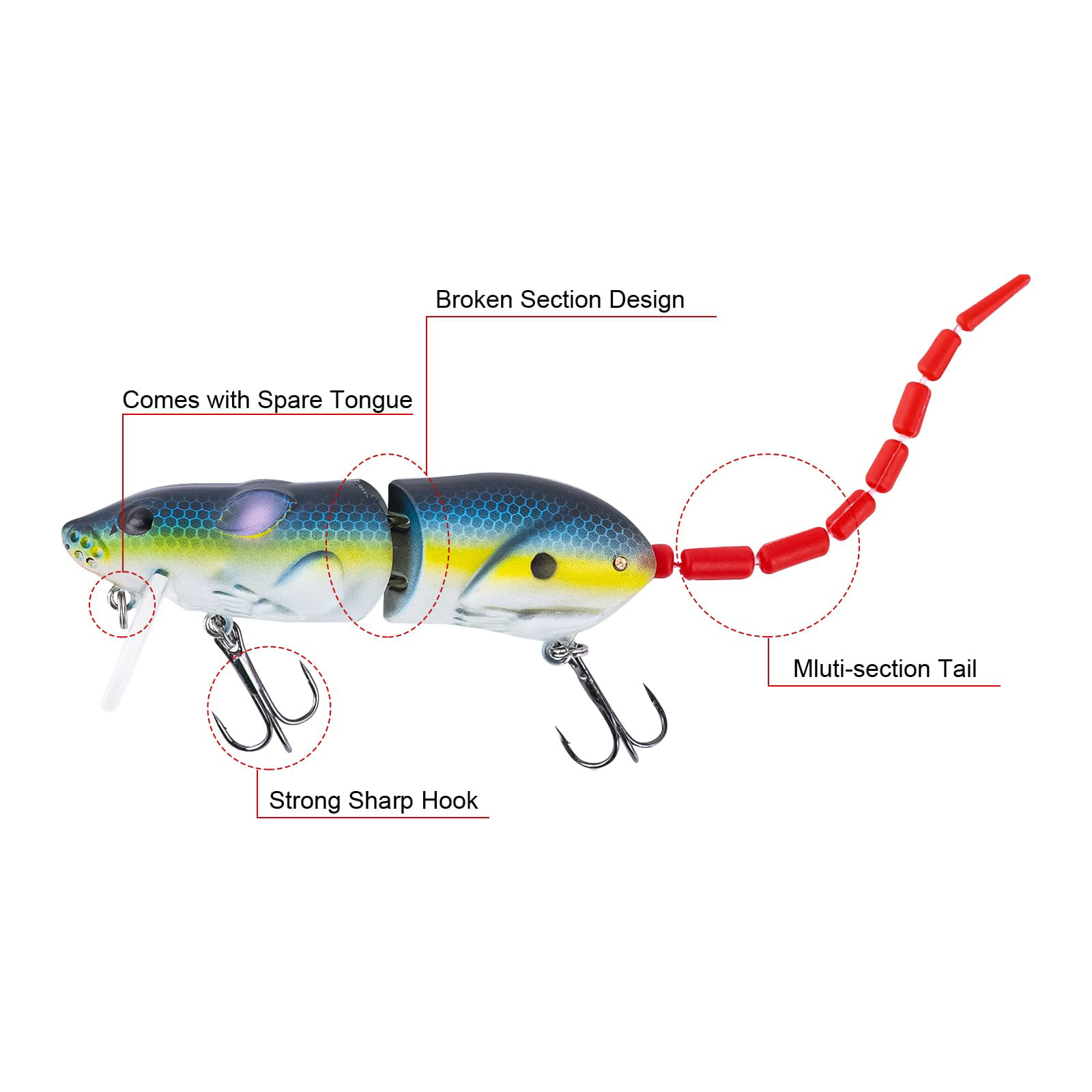 Goture Mice Rat Fishing Lures Topwater 3D Mouse Lures Baits