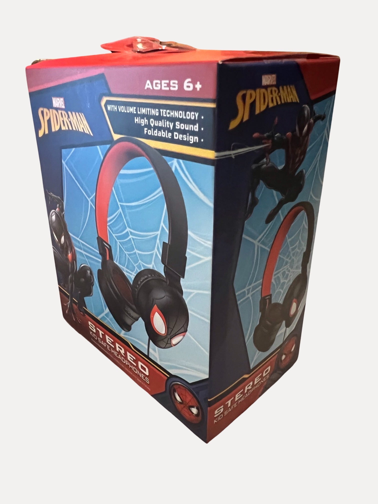 Spider-Man Child's Casual Listening On-Ear Headphone, Black & Red